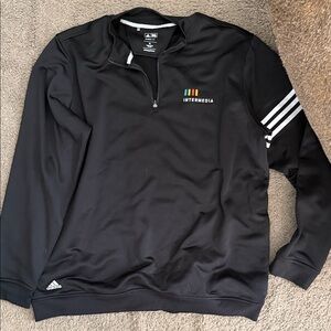Adidas Black Quarter-Zip Sweatshirt with Logo